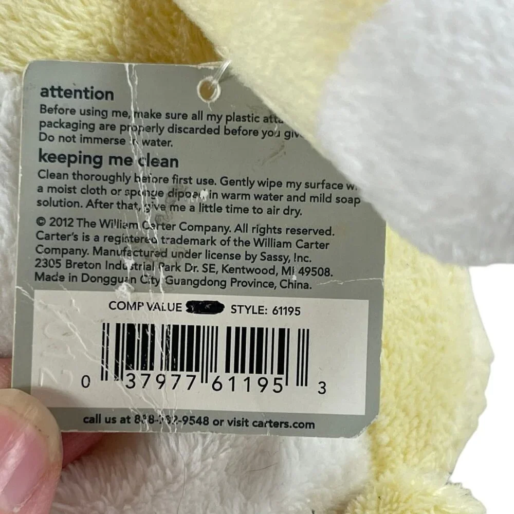 Carters Baby Giraffe Yellow Gray Plush 9